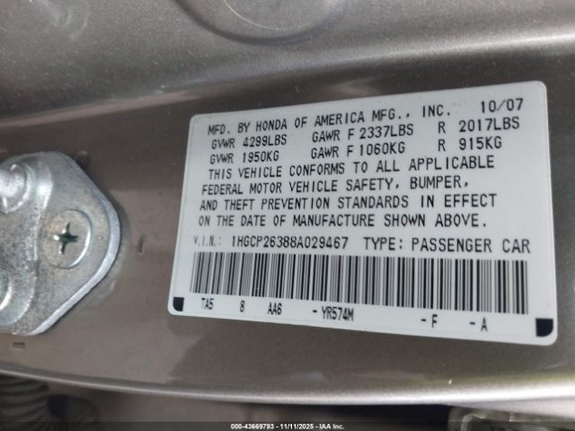 Honda Accord 2.4 Lx Image 9