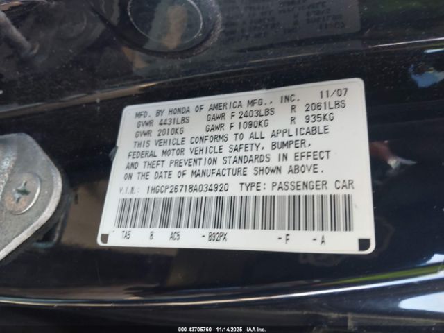 Honda Accord 2.4 Ex Image 13