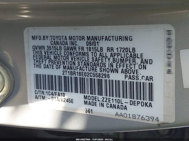 Toyota Corolla Le Image 8