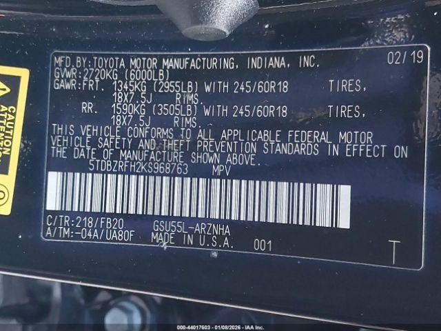 Toyota Highlander Le Image 12